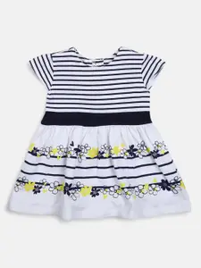 Chicco Girls Striped Cap Sleeves Fit & Flare Dress