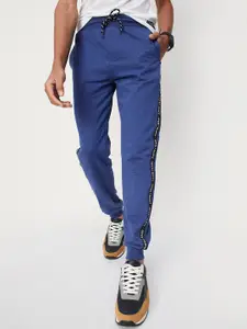 max Boys Side Printed Detail Pure Cotton Relaxed-Fit  Joggers