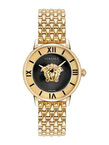 Versace Women Printed Dial & Stainless Steel Straps Analogue Watch VE2R00322