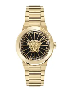 Versace Women Dial & Stainless Steel Bracelet Style Straps Swiss Made Analogue Watch