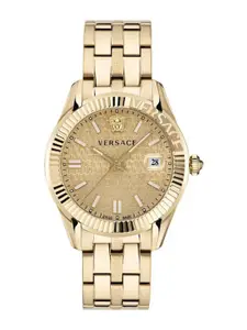 Versace Men Printed Dial & Stainless Steel Bracelet Style Straps Analogue Watch VE3K00522