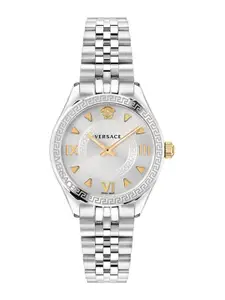 Versace Women Embellished Dial & Stainless Steel Swiss Made Analogue Watch