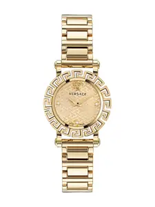 Versace Women Embellished Dial & Stainless Steel Bracelet Style Straps Analogue Watch VE2Q00422