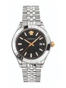 Versace Men Embellished Dial & Stainless Steel Bracelet Style Straps Analogue Watch VEVK00420