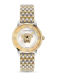 Versace Women Patterned Dial & Stainless Steel Bracelet Style Straps Analogue Watch VE2R00222