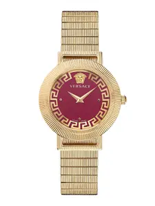 Versace Women Embellished Dial & Stainless Steel Bracelet Style Straps Analogue Watch VE3D00622