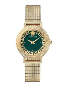 Versace Women Embellished Dial & Stainless Steel Bracelet Style Straps Analogue Watch VE3D00522
