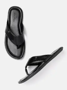 Louis Philippe Men Textured Leather Comfort Sandals