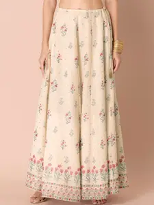 INDYA Mughal Printed A-Line Kalidar Lehenga Maxi Flared Skirts