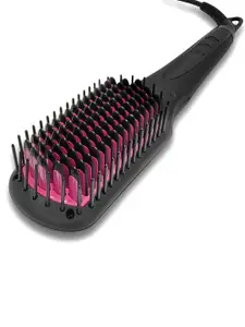 Agaro HSB2206 2-in-1 Hair Straightening & Combing Brush with Ionic Technology - Black
