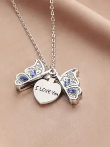 Fashion Frill Silver-Plated Butterfly Pendant Necklace