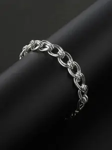 JOKER & WITCH Men Silver-Plated Link Bracelet