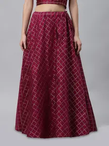 studio rasa Checked & Embellished Maxi Skirt