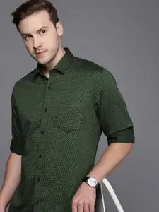 Louis Philippe Sport Pure Cotton Slim Fit Micro Printed Casual Shirt