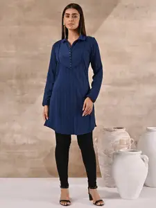 Lakshita Wool Woven Design Shirt Collar Kurti