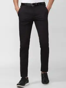 Peter England Casuals Men Cotton Mid-Rise Slim Fit Trousers