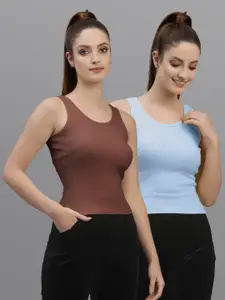 Friskers Pack Of 2 Round Neck Cotton Tank Top