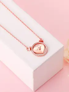 GIVA Sterling Silver Rose Gold-Plated Antique Necklace