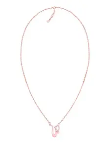 GIVA Sterling Silver Rose Gold-Plated Necklace