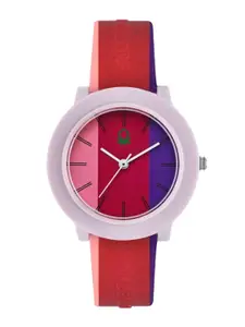 United Colors of Benetton Women Printed Dial & Silicon Straps Analogue Watch UWUCL0401