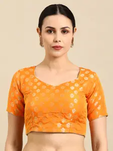 flaher Woven Design Banarasi Silk Jacquard Ready To Wear Padded Saree Blouse