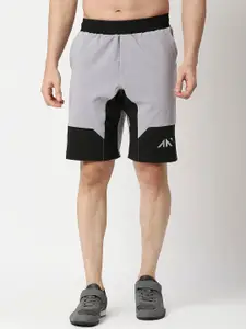 AESTHETIC NATION Men Colourblocked Slim Fit Training or Gym Sports Shorts