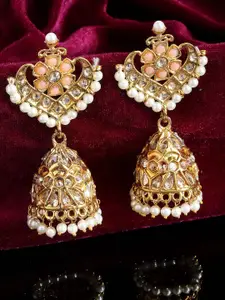KARATCART Gold-Plated Dome Shaped Jhumkas Earrings