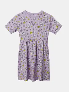 The Souled Store Girls Snoopy Floral Cotton Dress