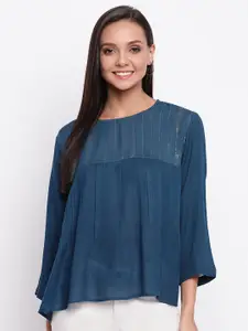 Mayra Embellished Gathered or Pleated A-Line Top
