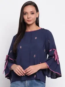 Mayra Bell Sleeves Floral Embroidered Top