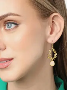 SOHI Gold-Plated Contemporary Drop Earrings