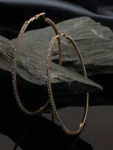 SOHI Gold Plated Circular Hoop Earrings