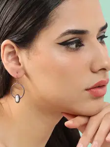 SOHI Rose Gold-Plated Circular Drop Earrings