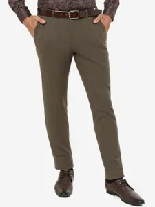 JADE BLUE Men Mid-Rise Slim Fit Formal Trousers