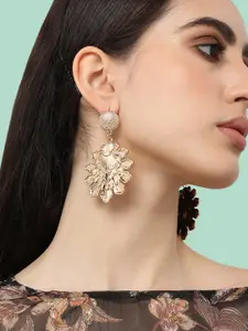 SOHI Gold-Plated Contemporary Jhumkas Earrings