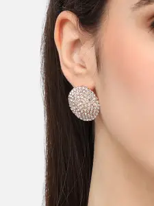 SOHI Silver-Plated Contemporary Studs Earrings