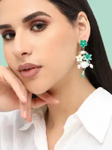 SOHI Gold-Plated Floral Drop Earrings