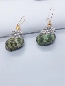 AVANT-GARDE PARIS Contemporary Stone Studded Shell Drop Earrings
