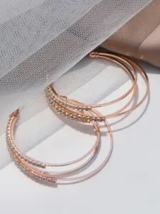 AVANT-GARDE PARIS Women Gold-Plated Circular Half Hoop Earrings