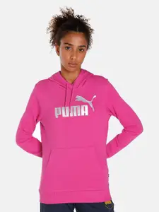 Puma Essential+ Metallic Logo Regular Fit Hooded Sweatshirts