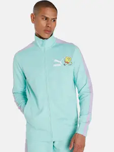 Puma X SPONGEBOB T7 Logo Printed Regular Fit Cotton Sporty Jacket