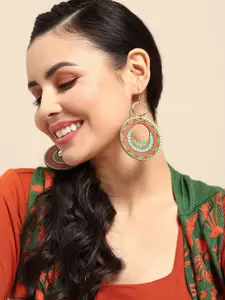 Sangria Women Circular Drop Earrings