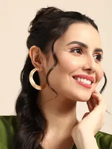 Sangria Crescent Shaped Half Hoop Earrings