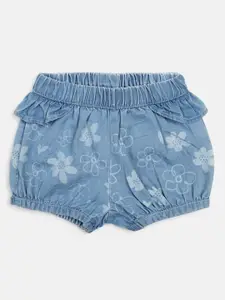 Chicco Girls Floral Printed Cotton Denim Shorts