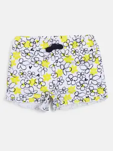 Chicco Girls Floral Printed Mid-Rise Shorts