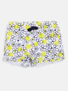 Chicco Girls Floral Printed Mid-Rise Shorts