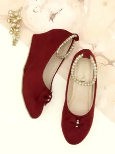 DChica Girls Maroon Embellished Party Stiletto