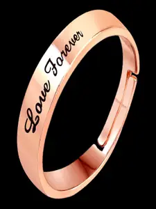 Mahi Rose Gold-Plated Love Forever Band Adjustable Finger Ring
