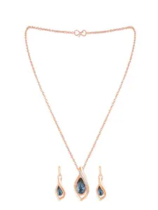 Mahi Rose Gold-Plated Necklace & Earrings