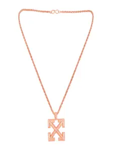 Mahi Rose Gold-Plated Arrow Shaped Pendant With Chain